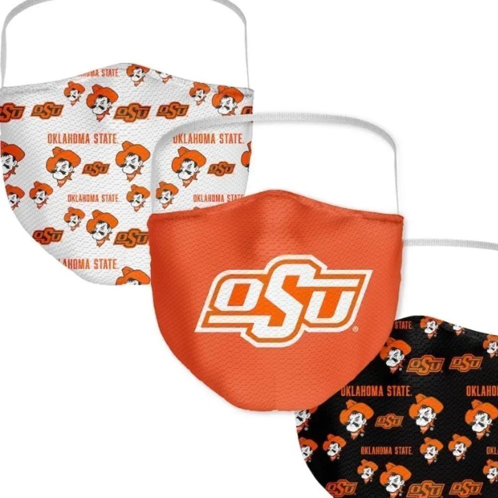 New in Package Oklahoma State Cowboys Face Covering Mask Masks Set of 3